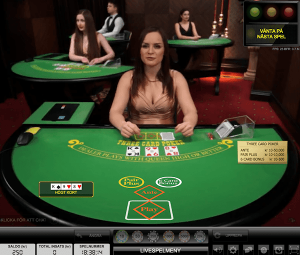 Live Three Card Poker