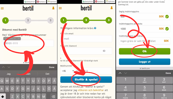 Bertil Casino registrering