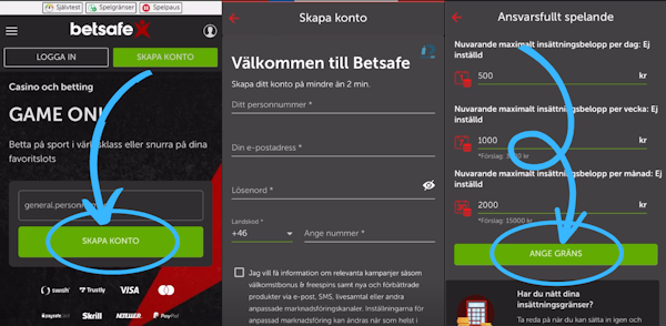 Betsafe casino registrering