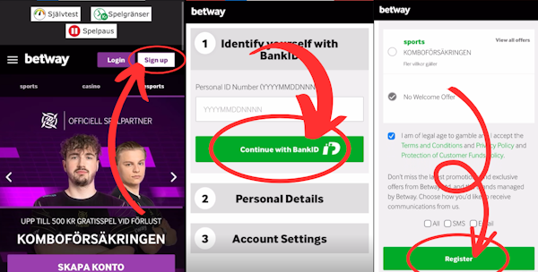 Betway casino registrering