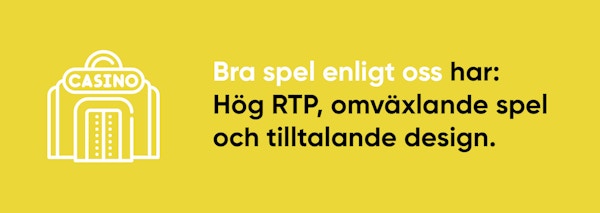 Kriterier för ett bra casinospel
