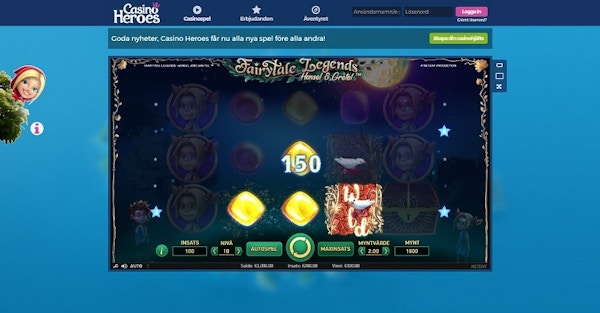 Spela Hansel & Gretel från NetEnt före alla andra idag