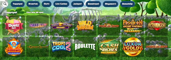 Duelz Casino spelutbud