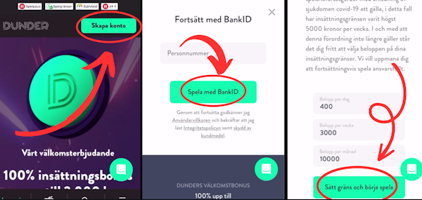 Dunder casino registrering
