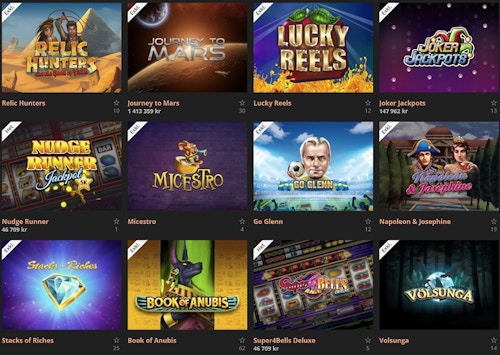 Många exklusiva spel hos detta casinot