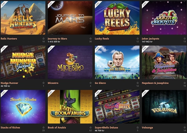 Många exklusiva spel hos detta casinot