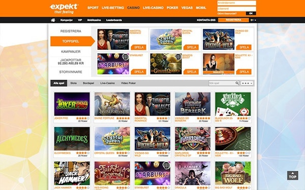 Spellobbyn hos Expekt