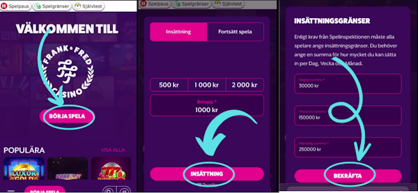 Frank & Fred casino registrering