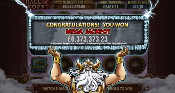 Vinsten delades ut i Hall of Gods