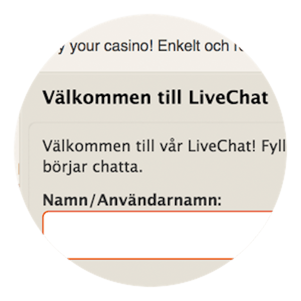 Livechat hos InstaCasino