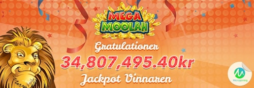Svenska Niklas vann 34 miljoner på Mega Moolah