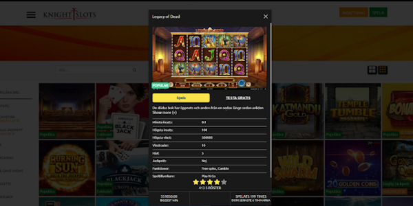 Knightslots spelutbud