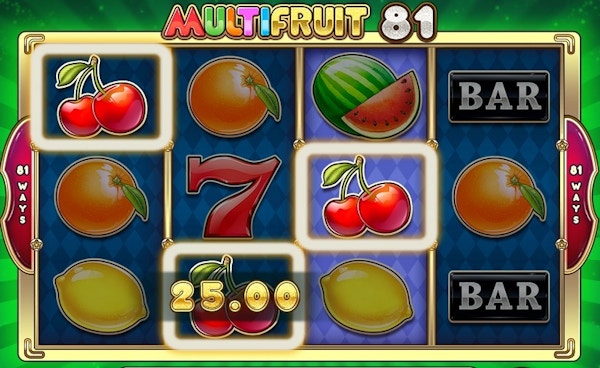 Nu kan du spela Multifruit 81 från Play 'N GO hos Kaboo