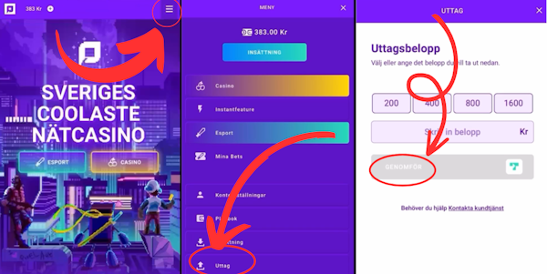 Pixel.bet casino uttag