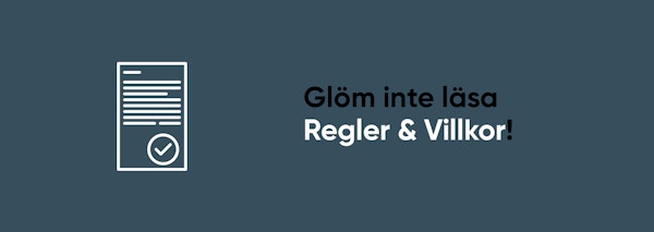 Glöm ej läsa regler och villkor för dina free spins