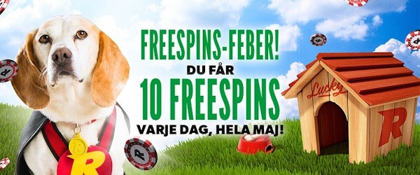 Nya spelare får 10 Free Spins varje dag hela Maj hos Rizk