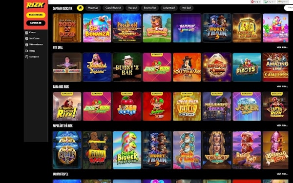 Rizk casino spelutbud