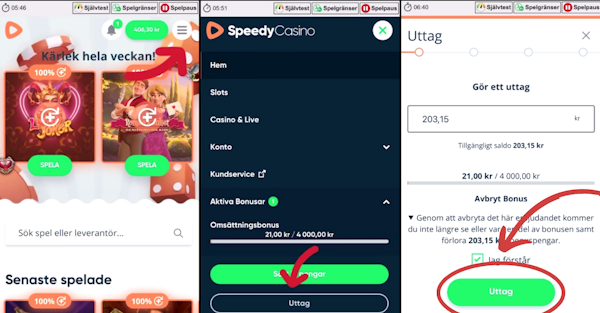 Snabbare casino uttag