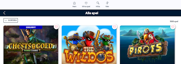 Svenska Spel Sport & Casino spelutbud