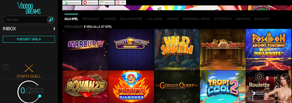 VoodooDreams casino spelutbud